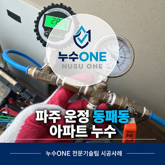 파주 운정 동패동 아파트 누수, 아랫집 보일러실 물샘으로 냉수배관 교체 현장