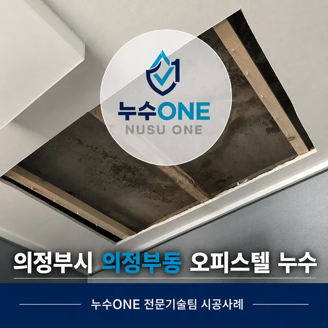 의정부 의정부동 오피스텔 누수, 콘크리트 벽 누수 화장실로 유도한 현장 현장