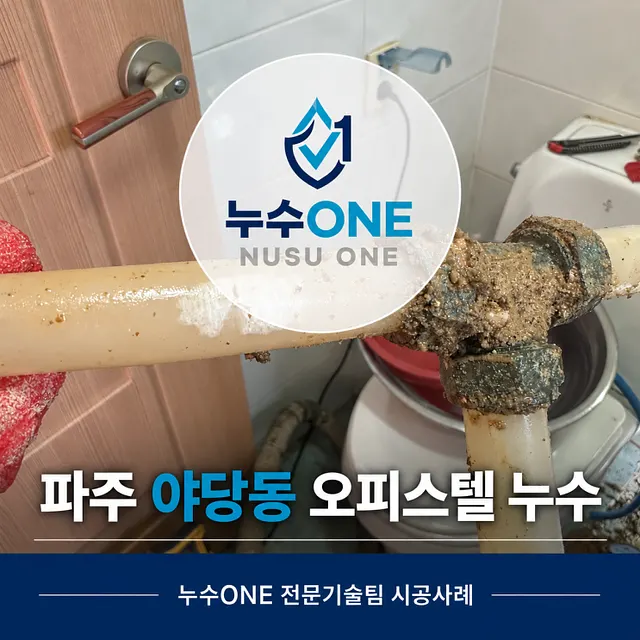파주 야당동 오피스텔 누수, 아랫집 천장 물샘 원인은 화장실 냉수배관이었습니다 현장