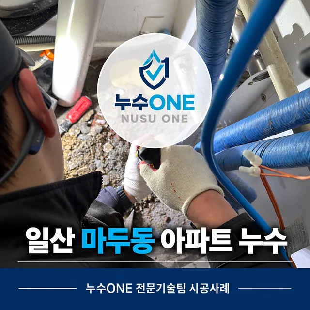 일산 마두동 아파트 누수, 아랫집 베란다 누수 냉수배관 시공사례 현장