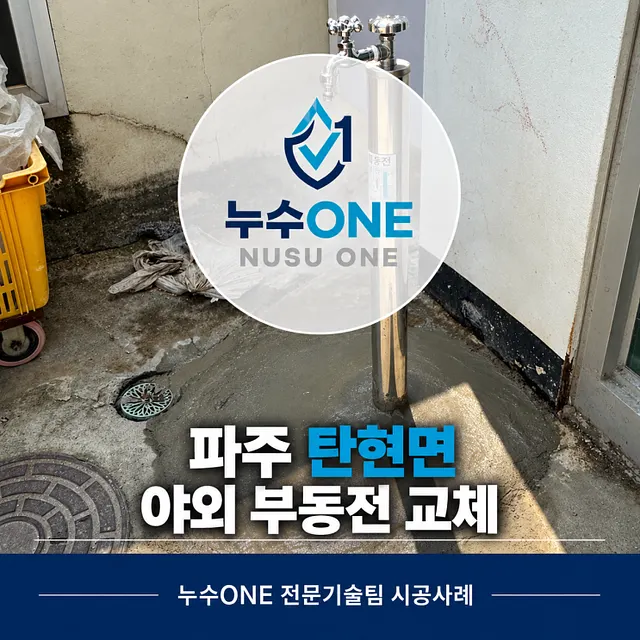 파주 탄현면 단독주택 야외 부동전 교체, 기존 배관을 살려 스텐 부동전으로 시공 현장