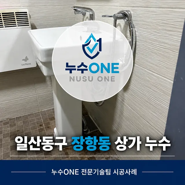 일산동구 장항동 상가 화장실 누수, 세면대 쪽 누수음 확인 후 배관 수리 현장